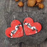 I LOVE YOU Heart Leather Earrings - Trendsi - Flyclothing LLC