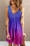 Buttoned Round Neck Sleeveless Mini Magic Dress - Trendsi - Flyclothing LLC