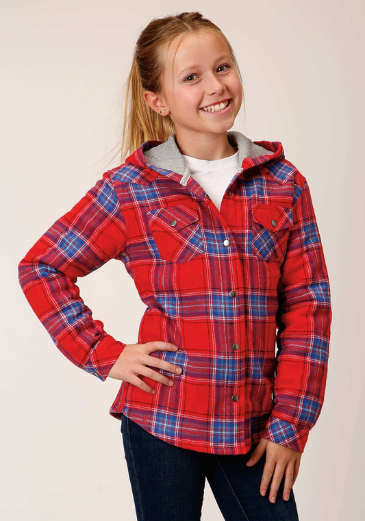 Roper Girls Long Sleeve Snap Thermal Lined Flannel Shirt Jacket - Roper - Flyclothing LLC