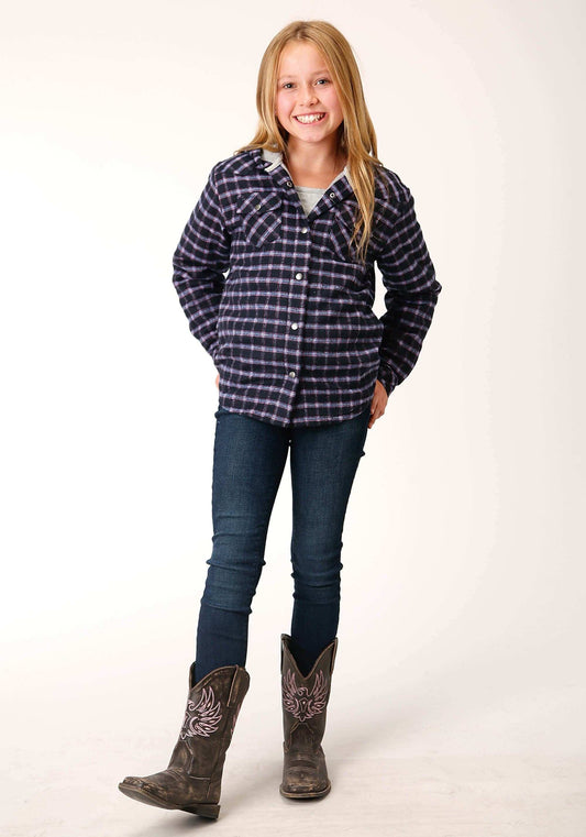 Roper Girls Long Sleeve Snap Thermal Lined Flannel Shirt Jacket - Roper - Flyclothing LLC