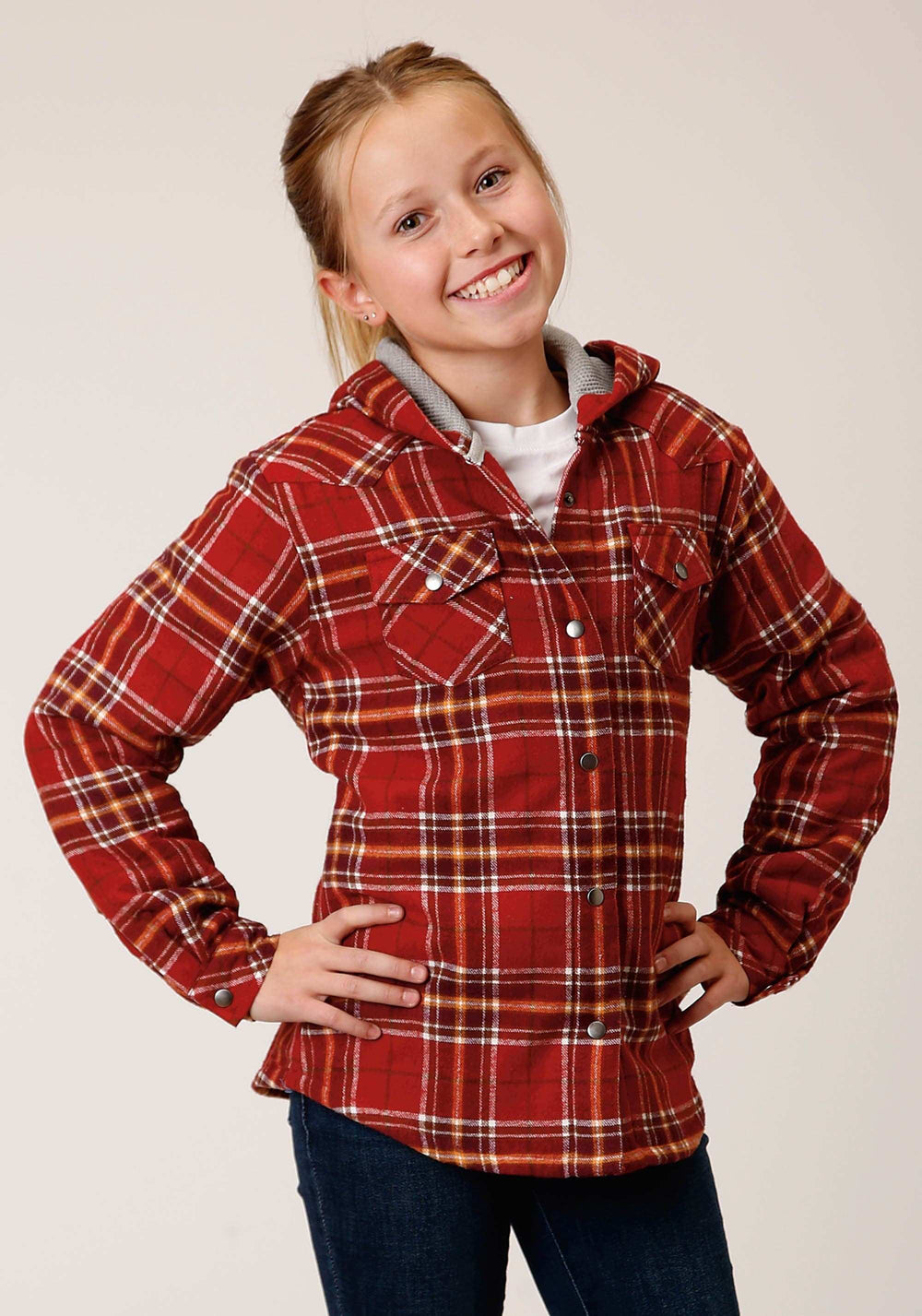 Roper Girls Long Sleeve Snap Thermal Lined Flannel Shirt Jacket - Roper - Flyclothing LLC