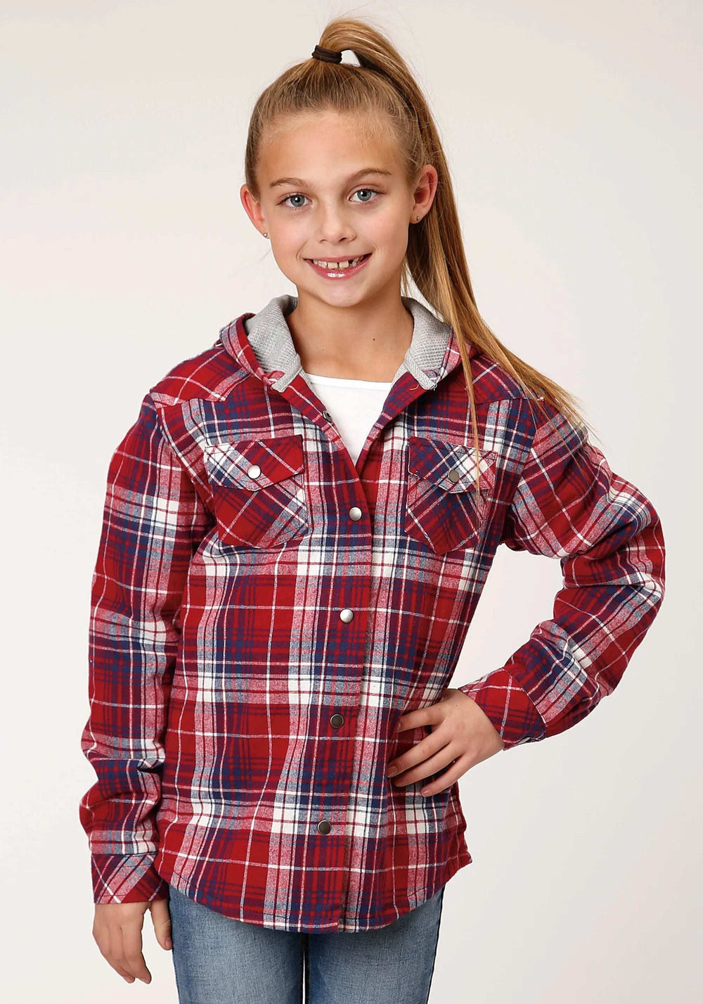 Roper Girls Long Sleeve Snap Thermal Lined Flannel Shirt Jacket - Roper - Flyclothing LLC