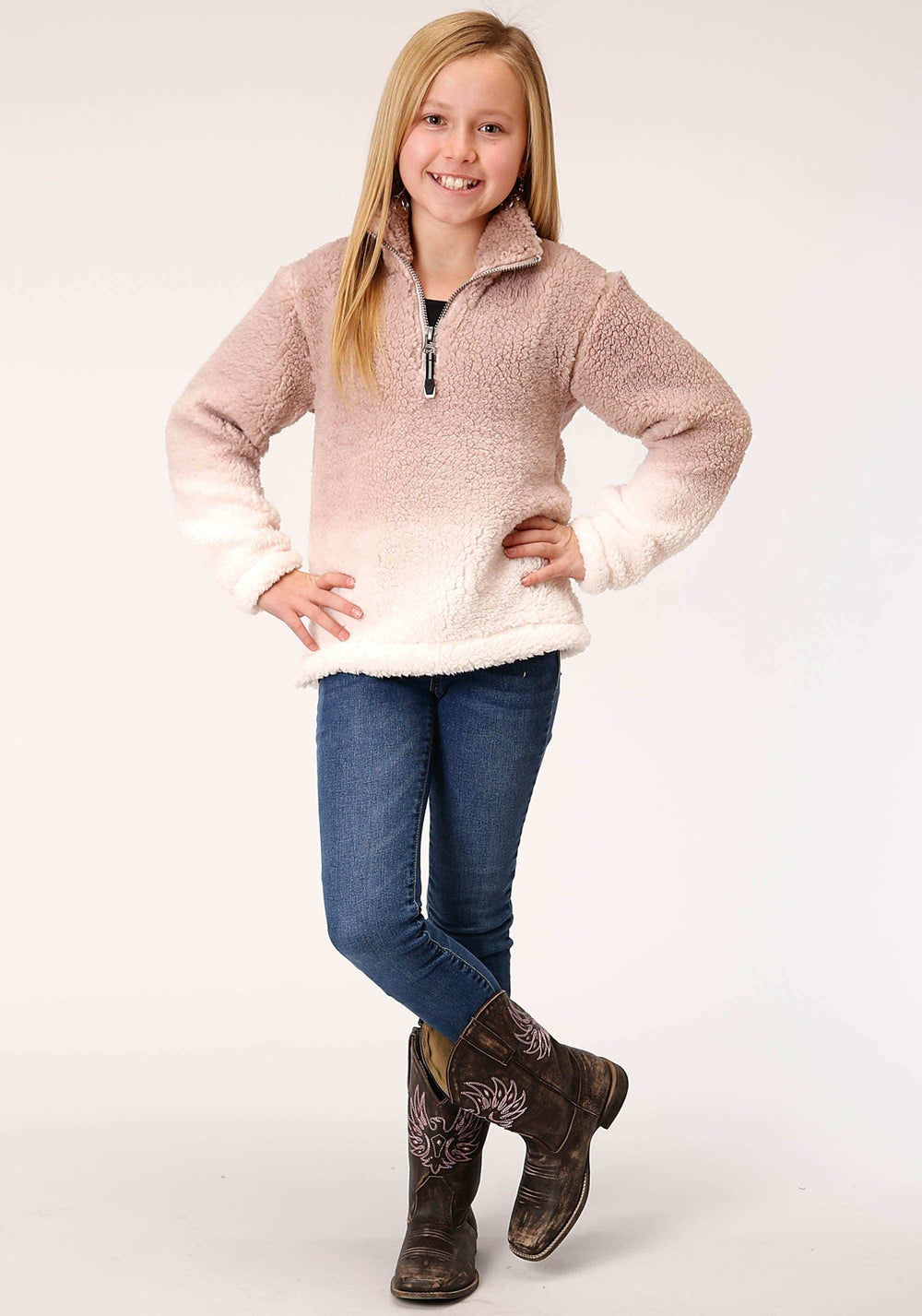 Roper Girls Womens Polar Fleece Dip Dye Polar Fleece Pullover - Roper - Flyclothing LLC