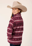 Roper Girls Womens Rusty Red Aztec Print Polar Fleece Pullover - Roper - Flyclothing LLC