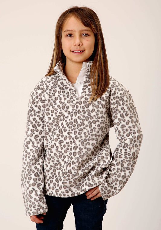 Roper Girls Womens Snow Leopard Print Polar Fleece Pullover - Roper - Flyclothing LLC