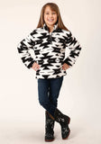 Roper Girls Womens Black White Aztec Polar Fleece Pullover - Roper - Flyclothing LLC