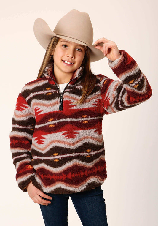 Roper Girls Womens Blanket Aztec Polar Fleece Pullover - Roper - Flyclothing LLC