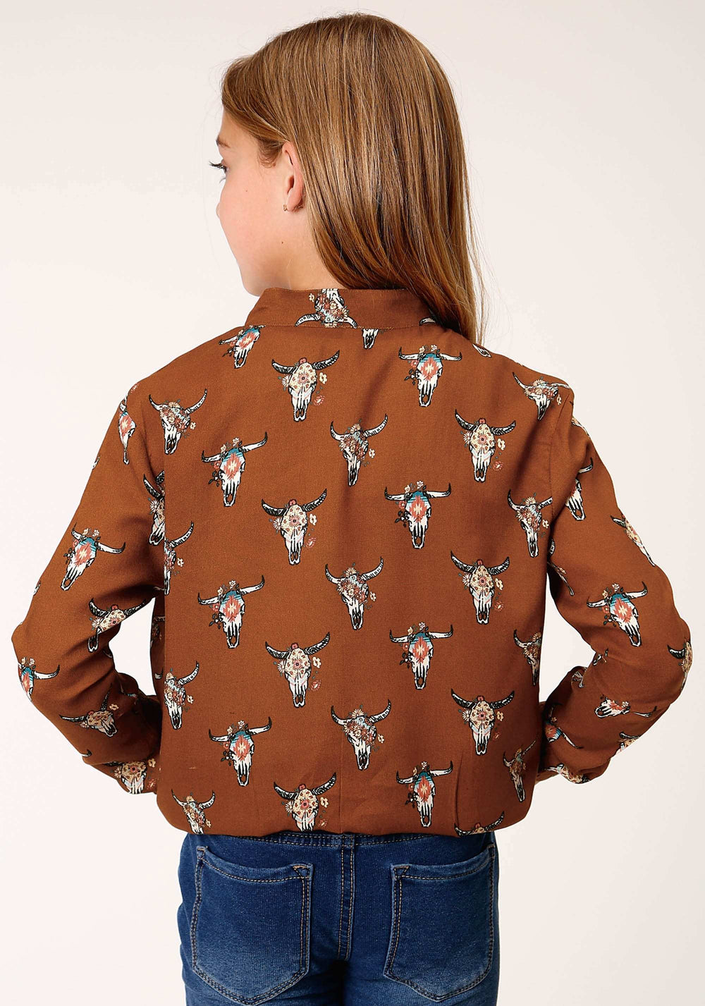 Roper Girls Cowskulls Print Bomber Style Jacket - Roper - Flyclothing LLC