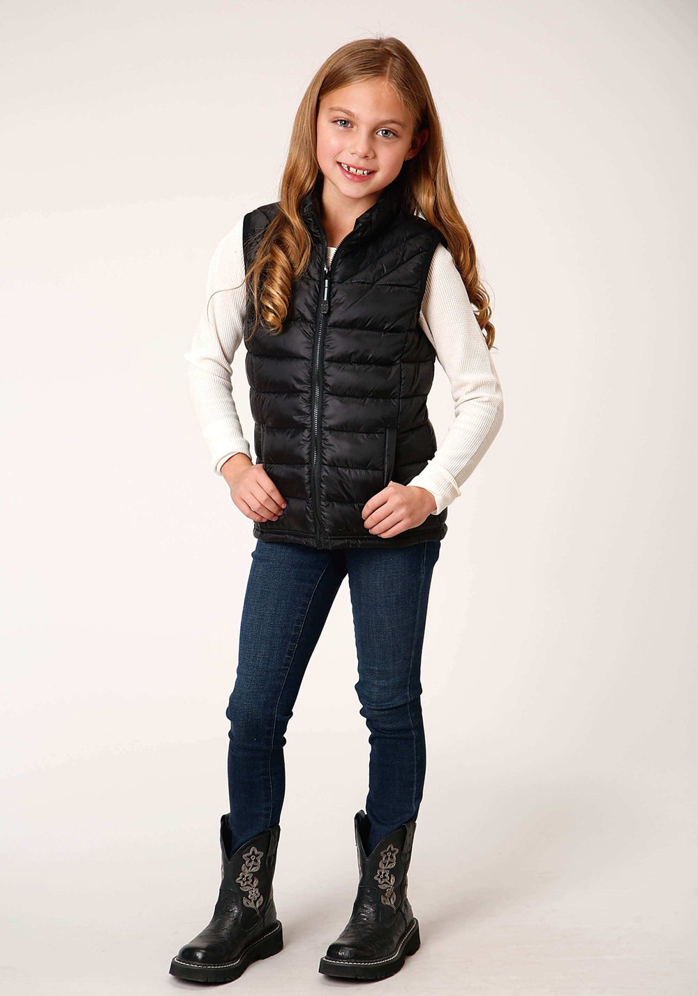 Roper Girls Parachute Black Down Vest - Roper - Flyclothing LLC