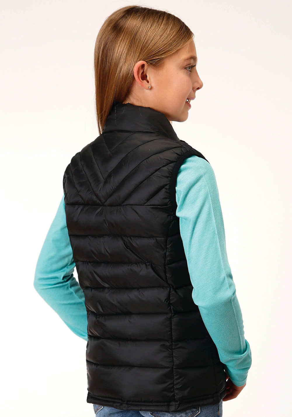 Roper Girls Crushable Poly Filled Black Down Vest - Roper - Flyclothing LLC