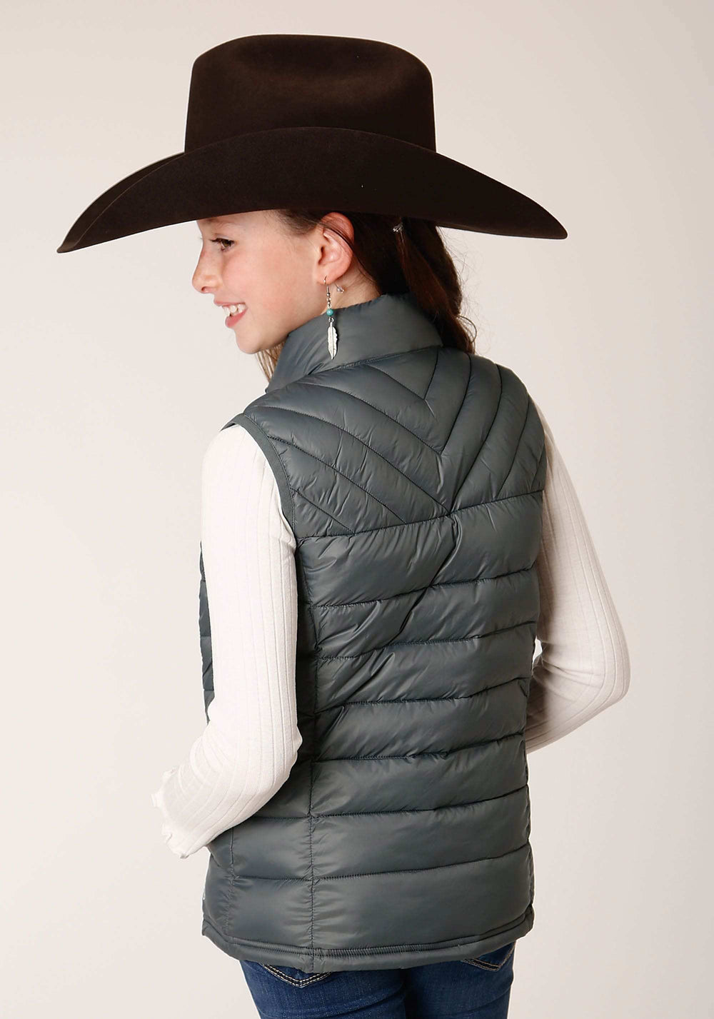 Roper Girls Slvr Sage Nylon Parachute Down Vest - Roper - Flyclothing LLC