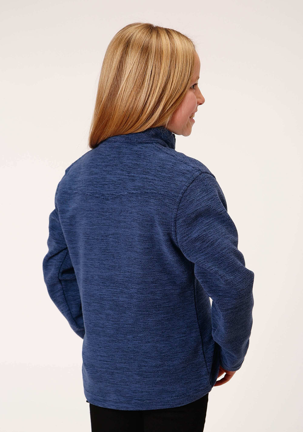 Roper Girls Melange Navy Micro Polar Fleece Pullover - Roper - Flyclothing LLC