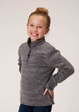 Roper Girls Melange Grey Micro Polar Fleece Pullover - Roper - Flyclothing LLC