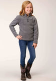 Roper Girls Heathered Charcoal Micro Polar Fleece Pullover - Roper - Flyclothing LLC