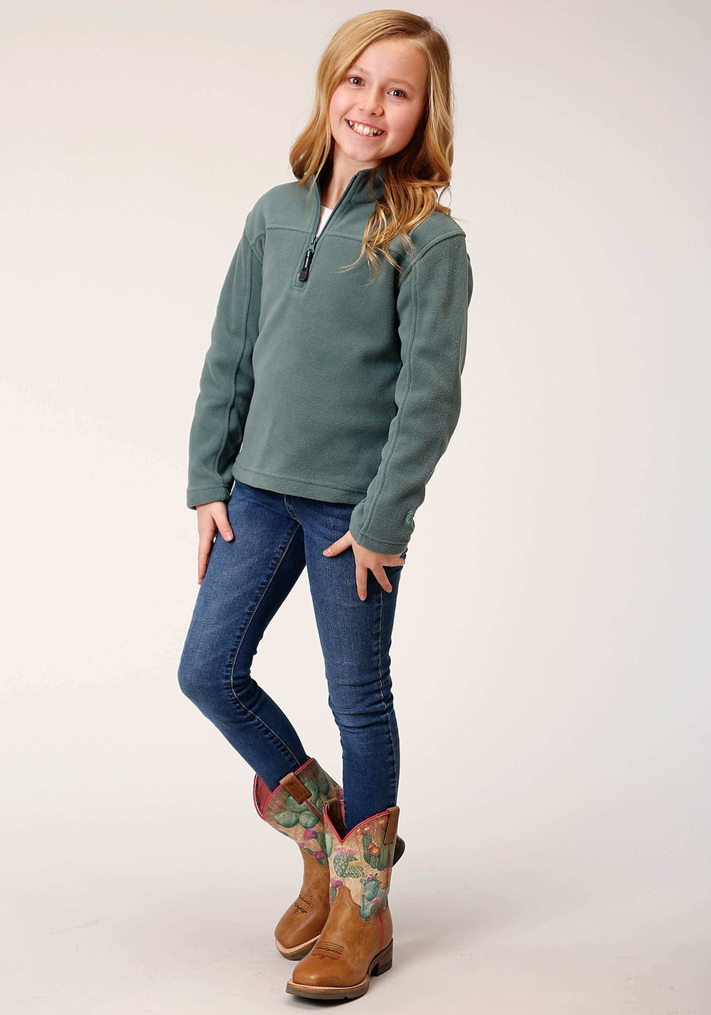 Roper Girls Misty Green Micro Polar Fleece Pullover - Roper - Flyclothing LLC