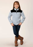 Roper Girls Hthr Grey Micro Polar Fleece Pullover - Roper - Flyclothing LLC
