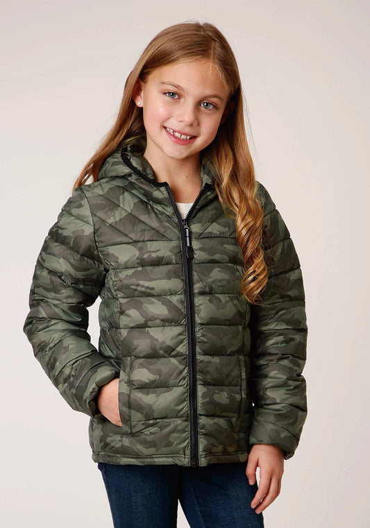 Roper Girls Parachute Camo Hooded Down Jacket - Roper - Flyclothing LLC