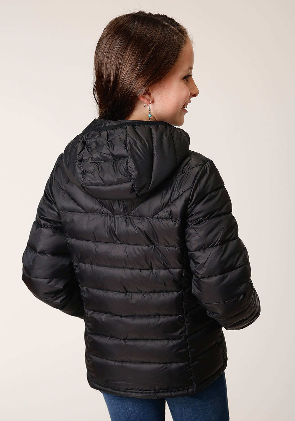 Roper Girls Black Nylon Parachute Down Jacket - Roper - Flyclothing LLC
