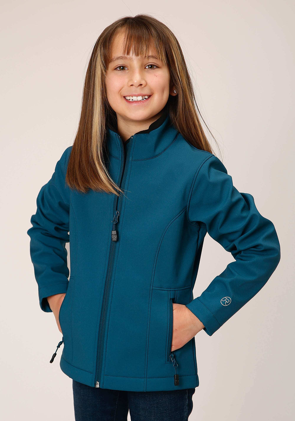 Roper Girls Deep Teal Grid Soft Shell Tech Jacket - Roper - Flyclothing LLC