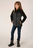 Roper Girls Grey Black Combo Soft Shell Tech Jacket - Roper - Flyclothing LLC