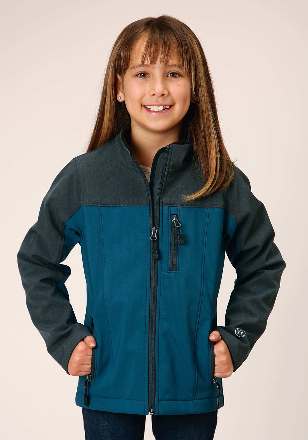 Roper Girls Grey Grey Combo Soft Shell Tech Jacket - Roper - Flyclothing LLC