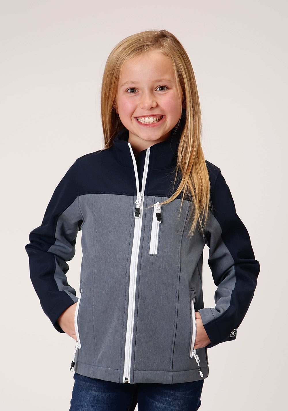 Roper Girls Pieced Navy Softshell Tech Jacket - Roper - Flyclothing LLC