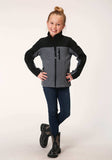 Roper Girls Pieced Grey Black Softshell Tech Jacket - Roper - Flyclothing LLC