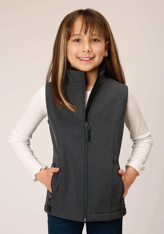 Roper Girls Heather Grey Soft Shell Tech Vest - Roper - Flyclothing LLC
