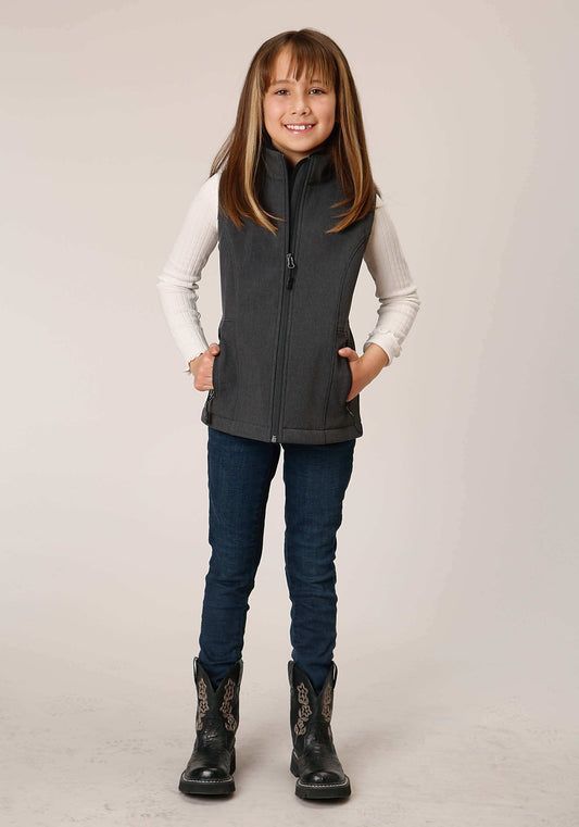 Roper Girls Heather Grey Soft Shell Tech Vest - Roper - Flyclothing LLC