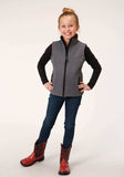Roper Girls Heathered Grey Softshell Tech Vest - Roper - Flyclothing LLC