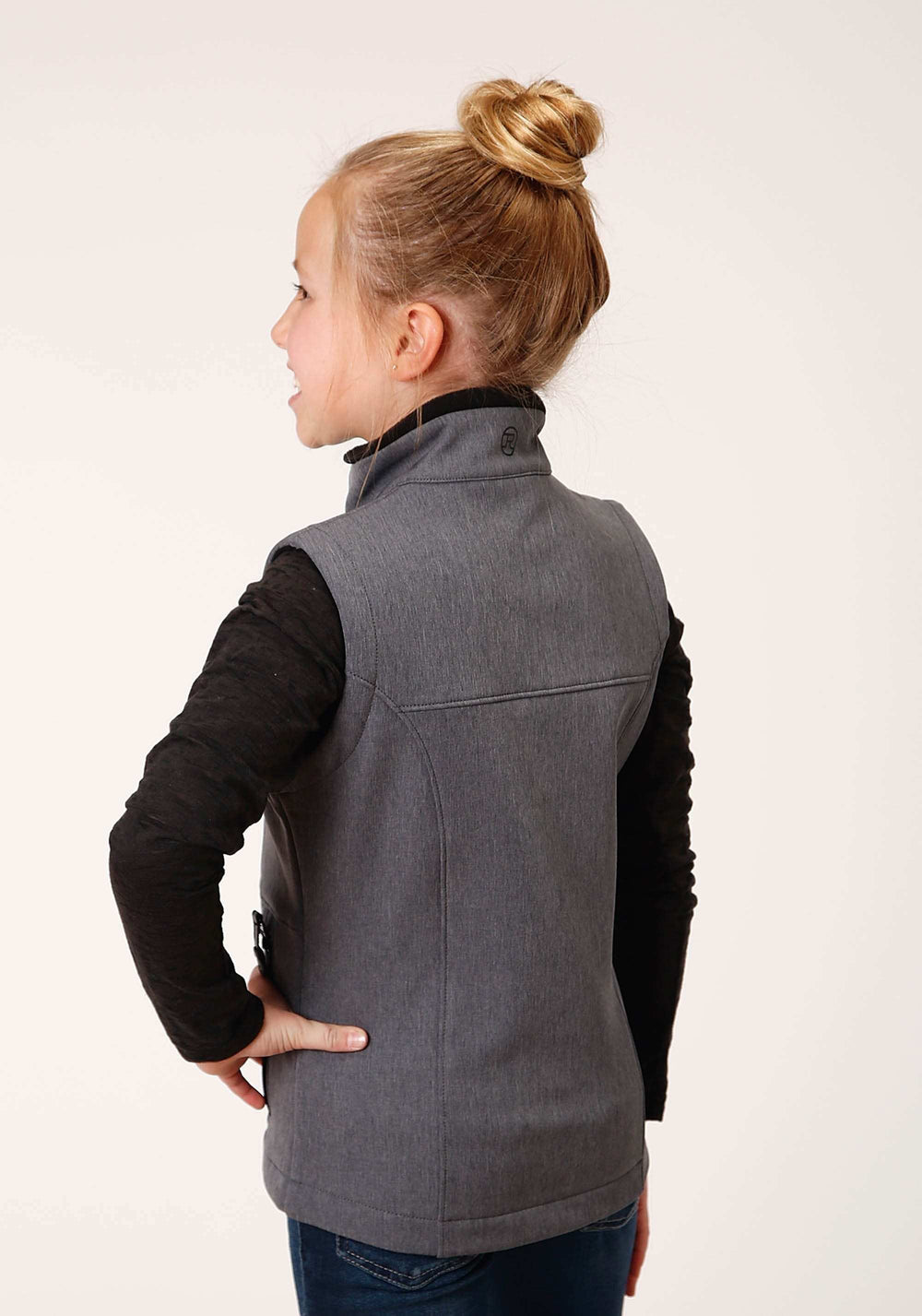 Roper Girls Heathered Grey Softshell Tech Vest - Roper - Flyclothing LLC