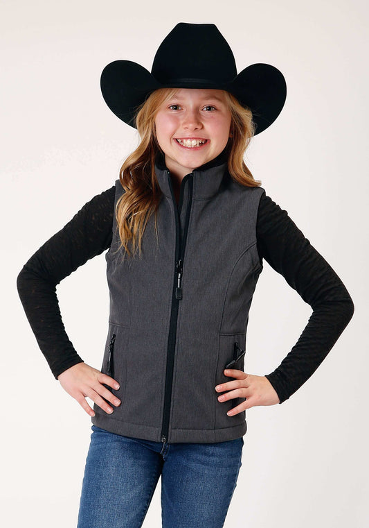 Roper Girls Heather Grey Softshell Tech Vest - Roper - Flyclothing LLC