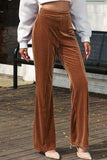 High Waist Corduroy Flare Pants - Trendsi - Flyclothing LLC