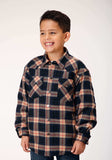 Roper Boys Long Sleeve Snap Cranberry Plaid Western Shirt Jacket - Roper - Flyclothing LLC
