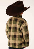 Roper Boys Polar Fleece Green Brown Check Print Pullover - Roper - Flyclothing LLC