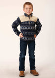 Roper Boys Polar Fleece Navy Aztec Print Pullover - Roper - Flyclothing LLC