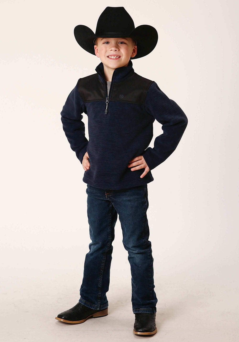 Roper Boys Polar Fleece Heather Navy Pullover - Roper - Flyclothing LLC