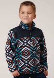 Roper Boys Polar Fleece Navy Aztec Printed Pullover - Roper - Flyclothing LLC