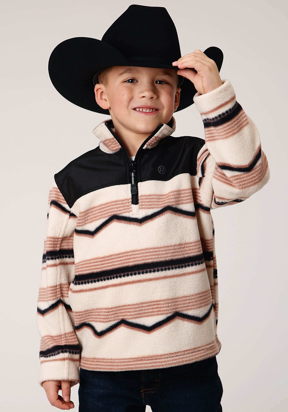 Roper Boys Polar Fleece Horizontal Aztec Print Pullover - Roper - Flyclothing LLC