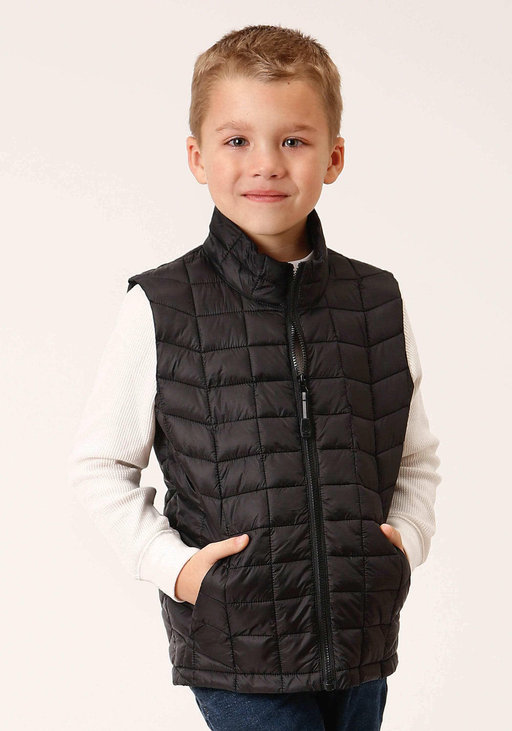 Roper Boys Black Nylon Parachute Down Vest - Roper - Flyclothing LLC