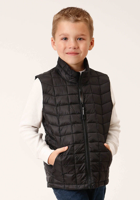 Roper Boys Black Nylon Parachute Down Vest - Roper - Flyclothing LLC