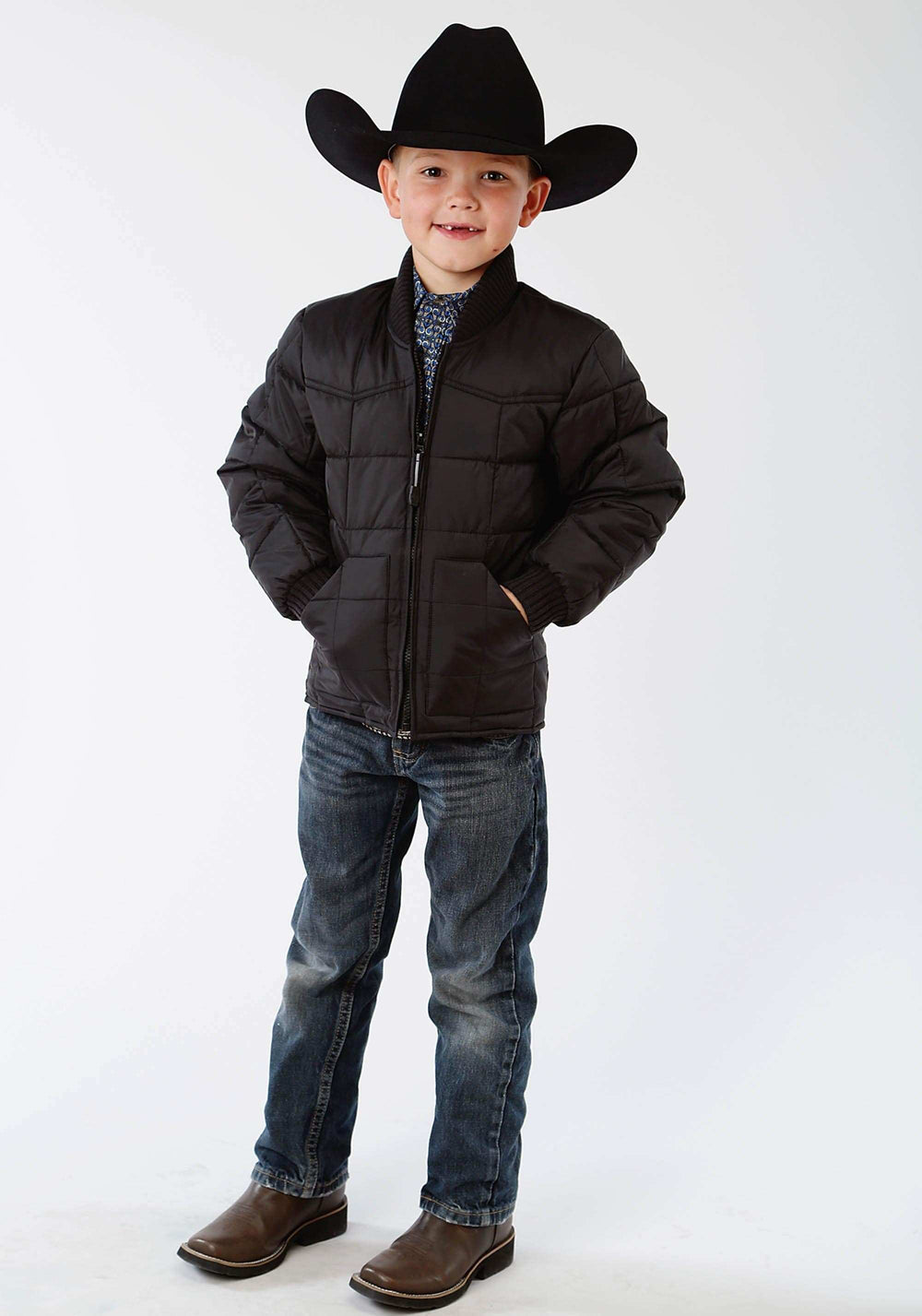 Roper Boys Black Poly-Filled Jacket - Roper - Flyclothing LLC