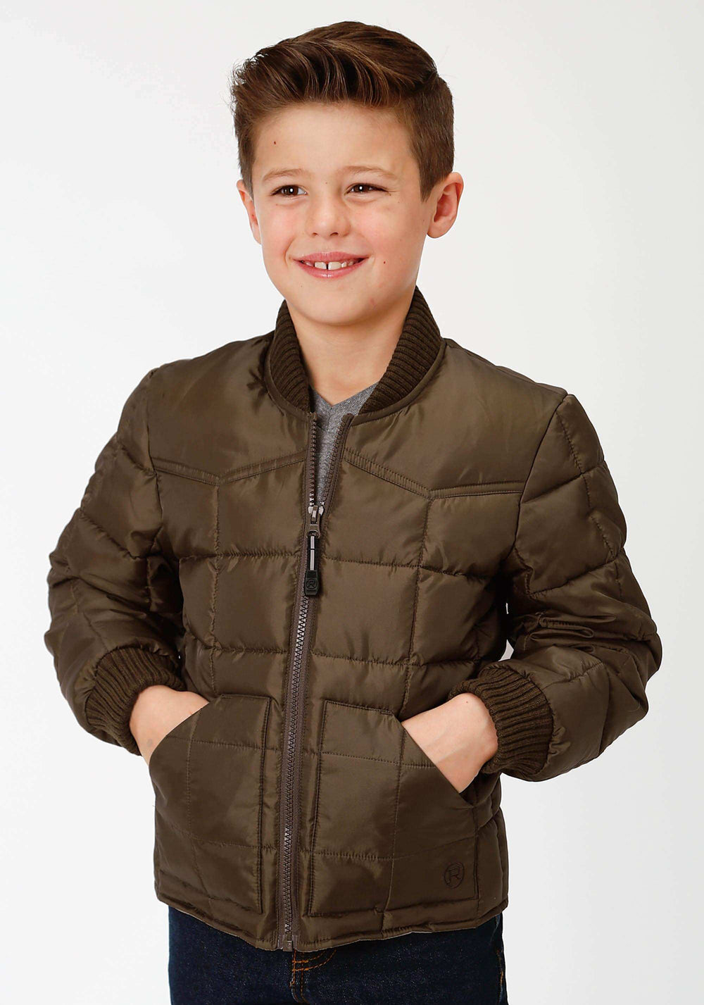 Roper Boys Brown Poly-Filled Jacket - Roper - Flyclothing LLC