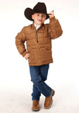 Roper Boys Caramel Boy's Outerwear Poly Filled Western Jacket - Roper - Flyclothing LLC