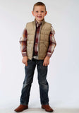 Roper Boys Khaki Poly-Filled Vest - Roper - Flyclothing LLC