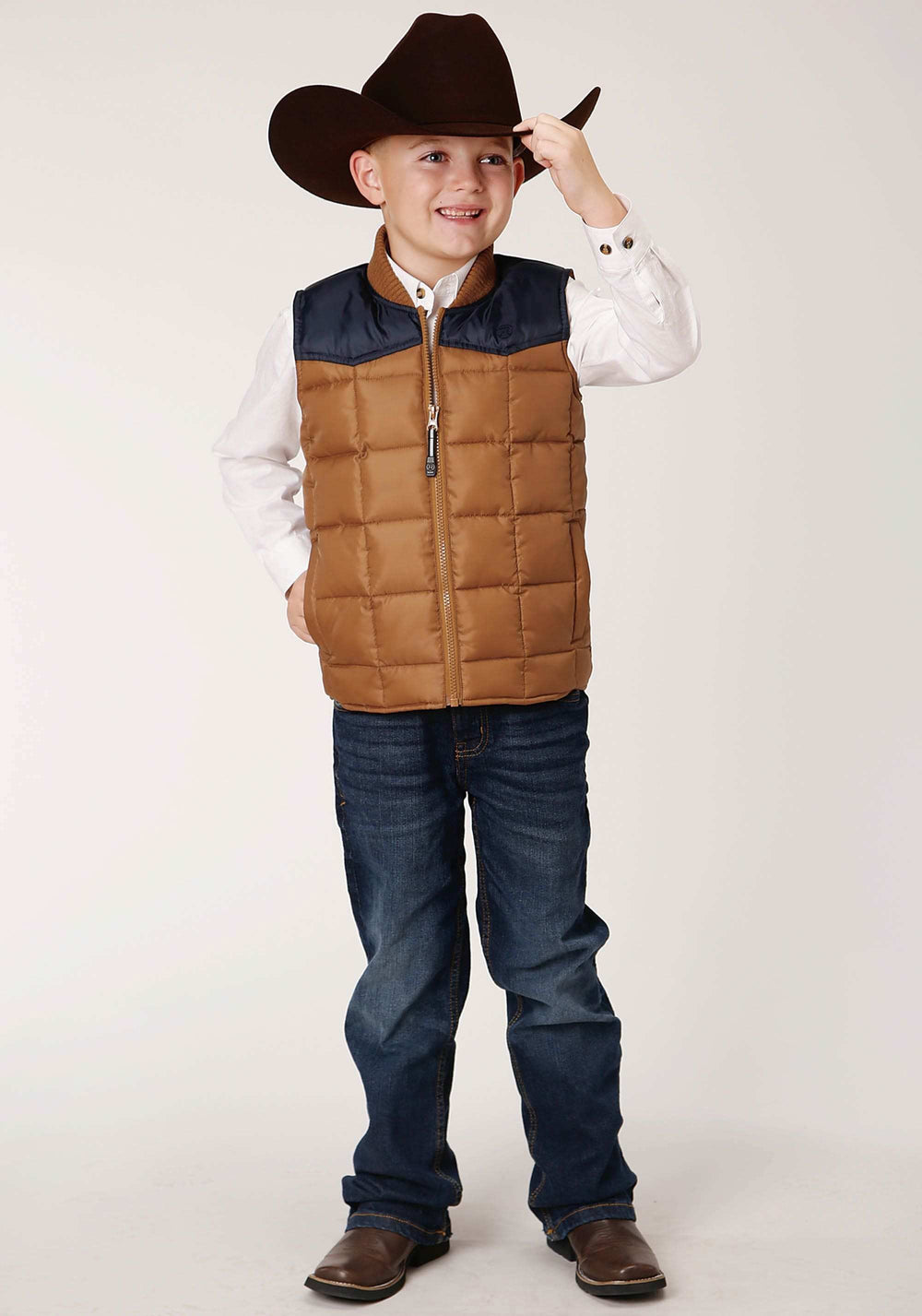 Roper Boys Quilted Polyfilled Vest Poly Filled Western Vest - Roper - Flyclothing LLC