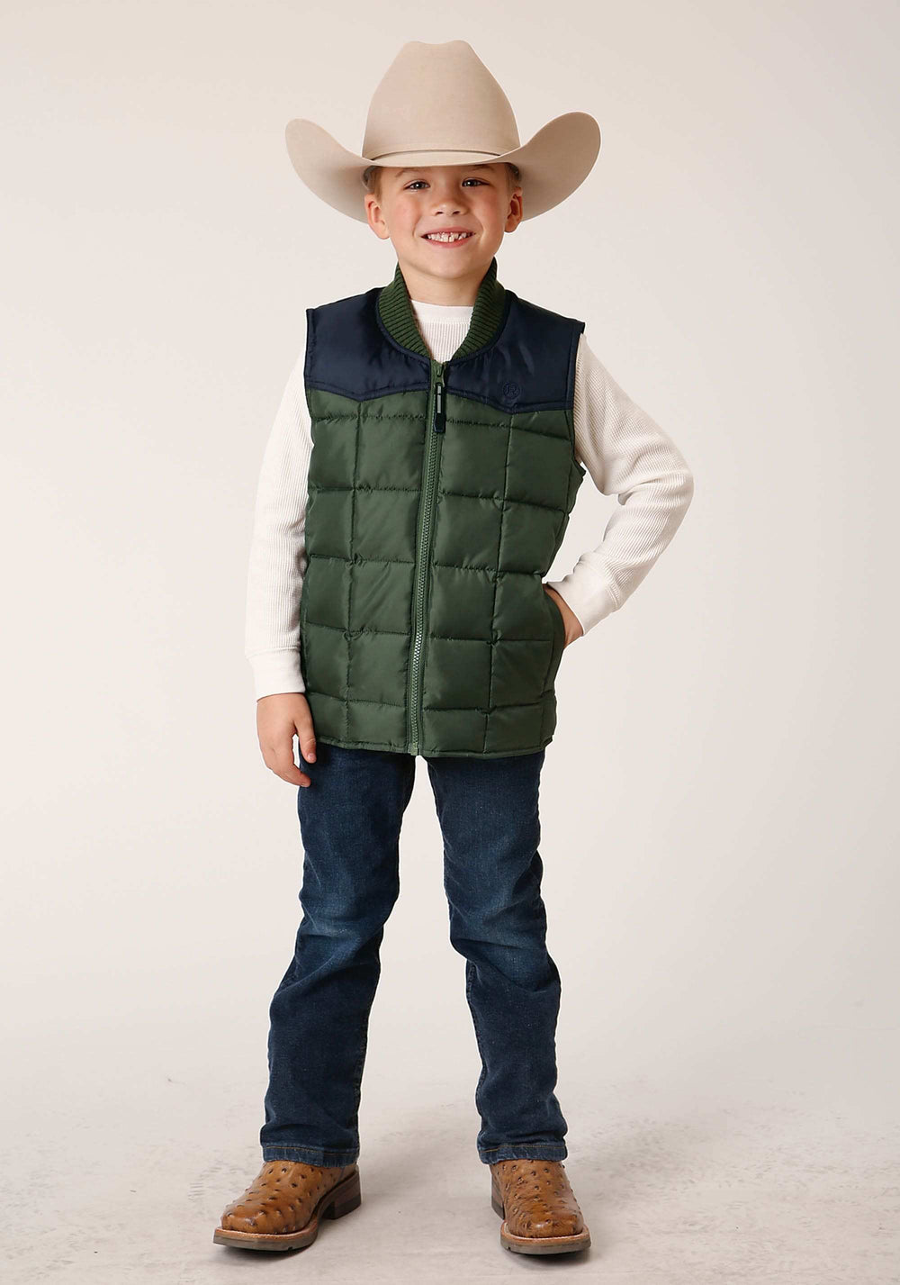 Roper Boys Quilted Polyfilled Vest Poly Filled Western Vest - Roper - Flyclothing LLC