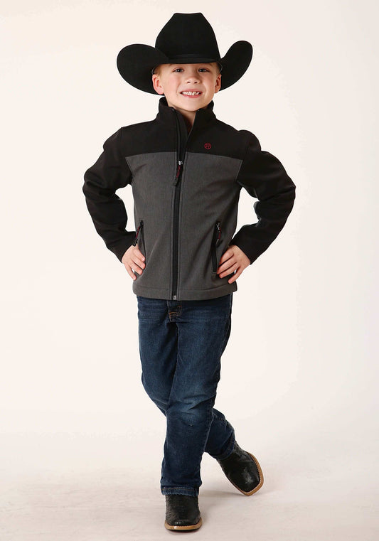 Roper Boys Grey Black Combo Soft Shell Tech Jacket - Roper - Flyclothing LLC
