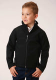 Roper Boys Black Softshell With Black Fleece Lining Zip Front Jacket - Roper - Flyclothing LLC