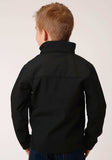 Roper Boys Black Softshell With Black Fleece Lining Zip Front Jacket - Roper - Flyclothing LLC